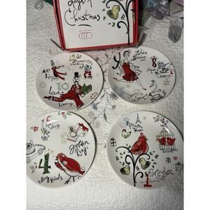Lenox 12 Days of Christmas Dessert/Salad Plates 8" (Set of 4) New W/Price Tags